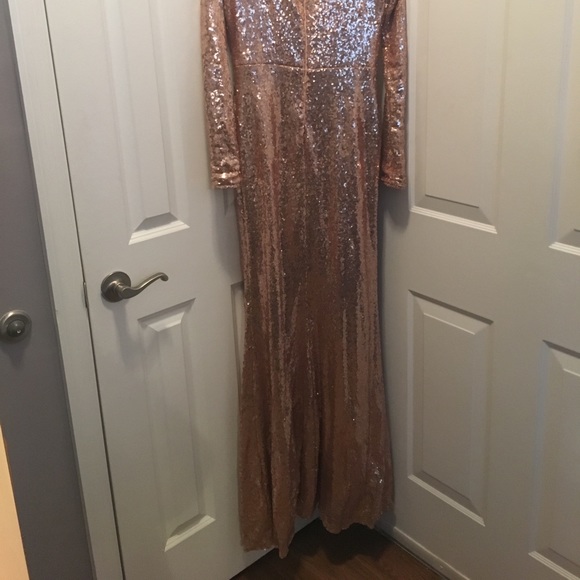 Rose gold floor length dress - Picture 5 of 5
